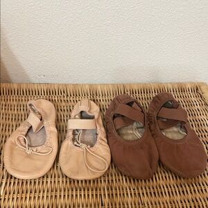 Set of Ballet Shoes in Tan and Brown